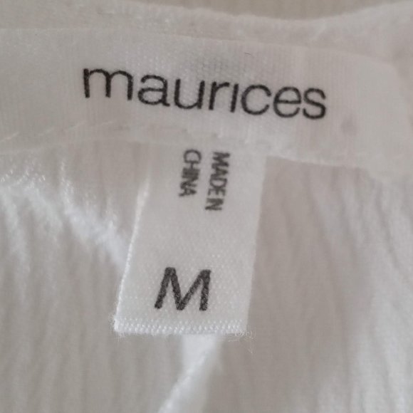 Maurices Hi-Low Prairie V-Neck White Dress M - Picture 12 of 14